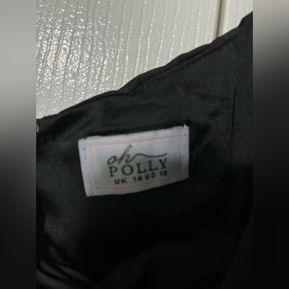 Oh Polly Giada Cowl Sleeve Midi Dress in Black - Picture 6 of 6